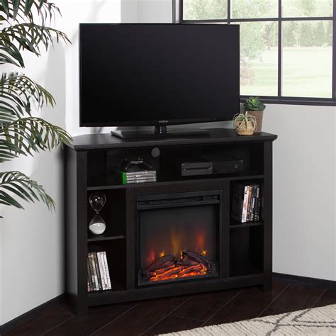 tall corner fireplace tv stand